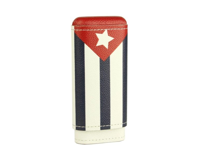 Adorini Cuban Flag valódi bőr szivartok 2-3 szál szivar számára - Kubai zászló mintával